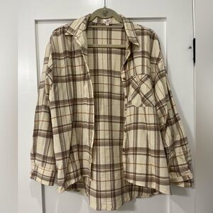 Dizzy Lizzy Tan Flannel size S